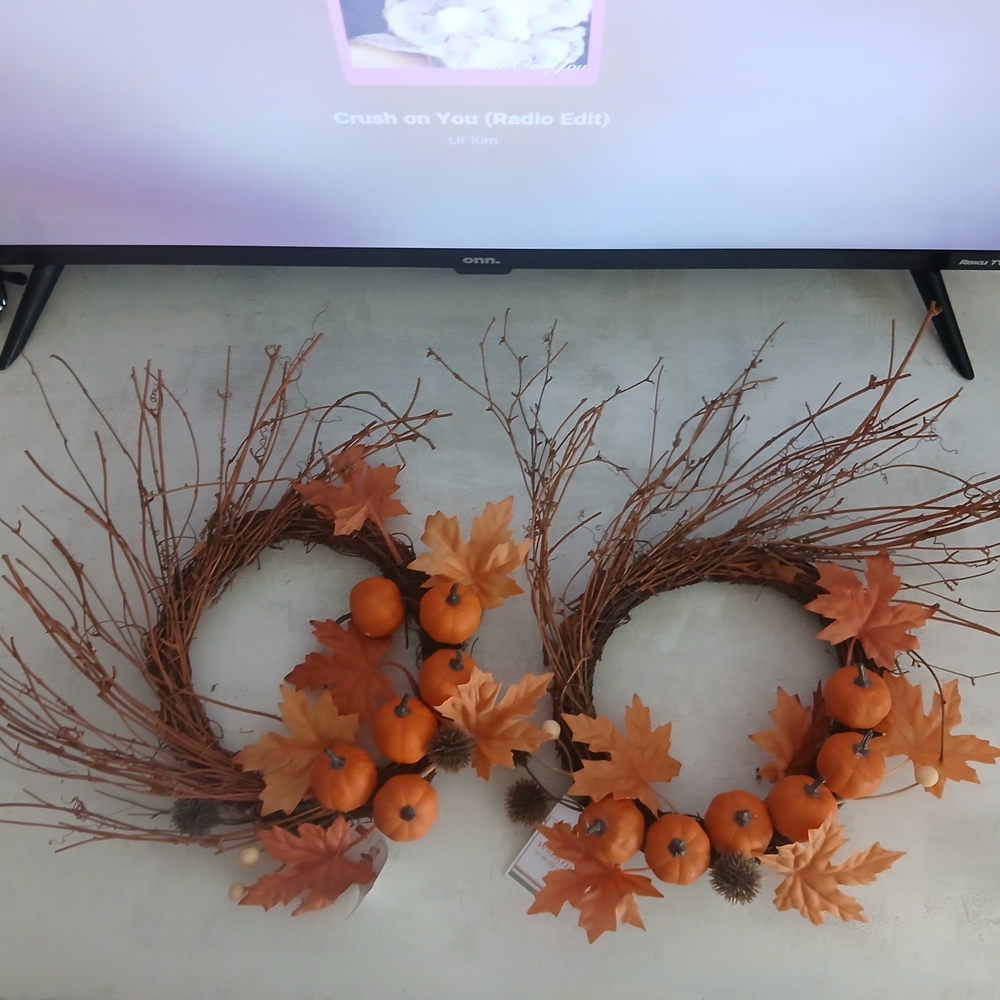 Target Autumn Harvest Wreath with Pumpkins and Leaves